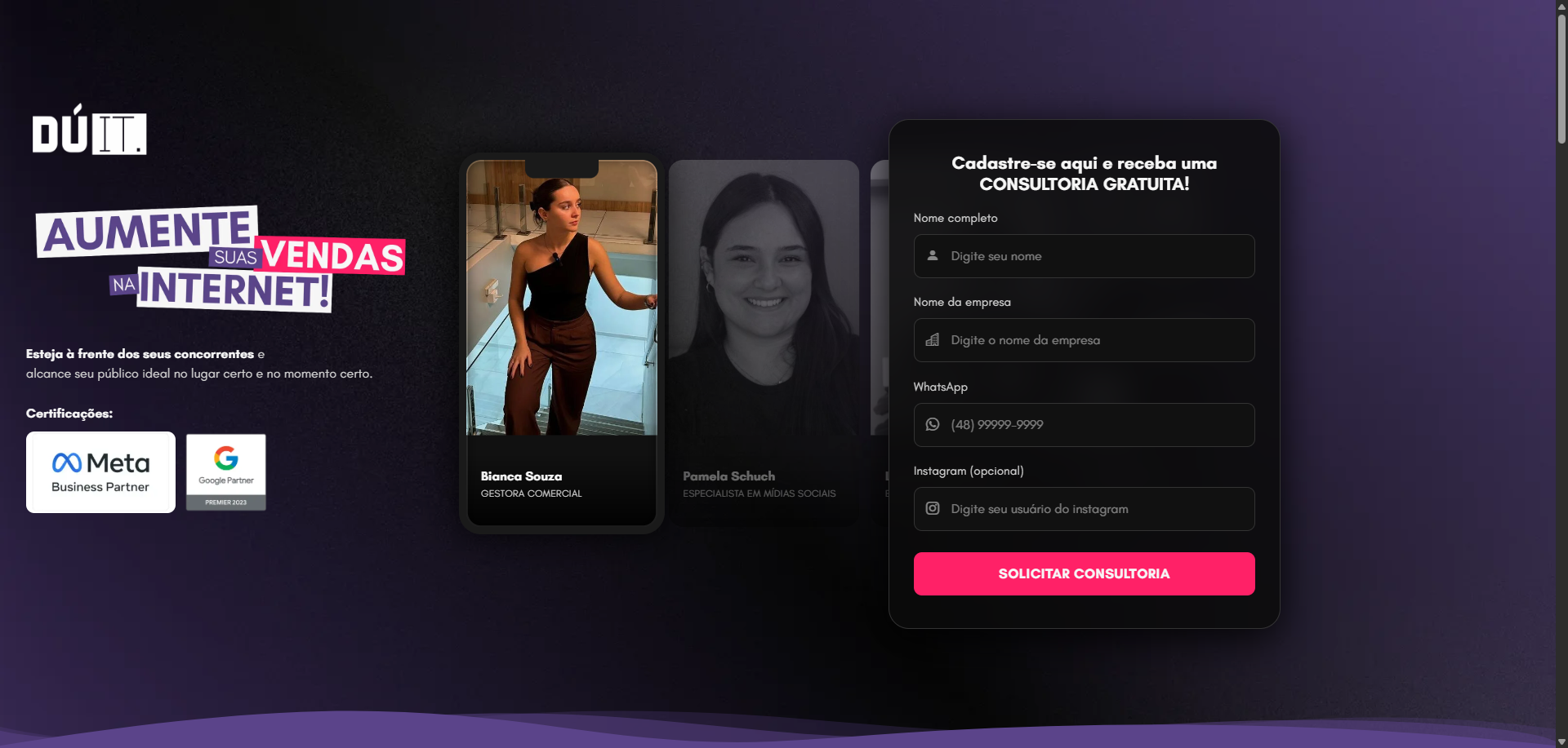 Imagem Portfolio Landing Page Duit